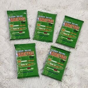 Lot of 5 Fleer 1995-96 Series 2 Basketball Sealed Retail Packs 17 Cards Per Pack